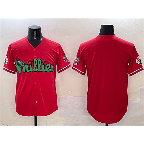 Philadelphia Phillies Blank Red Fotopoulosg Phanatic Limited Stitched Jersey