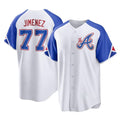 Atlanta Braves #77 Joe Jimenez Player White Fotopoulosg City Connect Home Game Stitched Jerseys