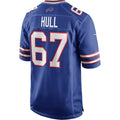 B.Bills #67 Kent Hull Royal Fotopoulosg Game Retired Player Jersey