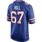 B.Bills #67 Kent Hull Royal Fotopoulosg Game Retired Player Jersey