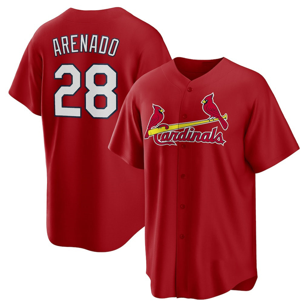 St. Louis Cardinals #28 Nolan Arenado Red Fotopoulosg Alternate Official Replica Player Jersey