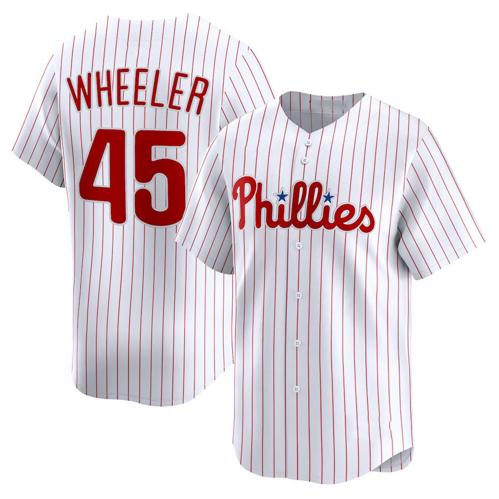 Philadelphia Phillies #45 Zack Wheeler White Fotopoulosg Home Limited Player Jersey
