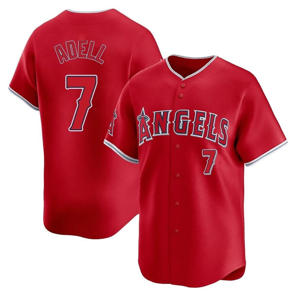 Los Angeles Angels #7 Jo Adell Player Red Fotopoulosg Home Limited Stitched Jerseys