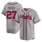 Atlanta Braves #27 Austin Riley Player Gray Fotopoulosg Limited Home Game Stitched Jerseys