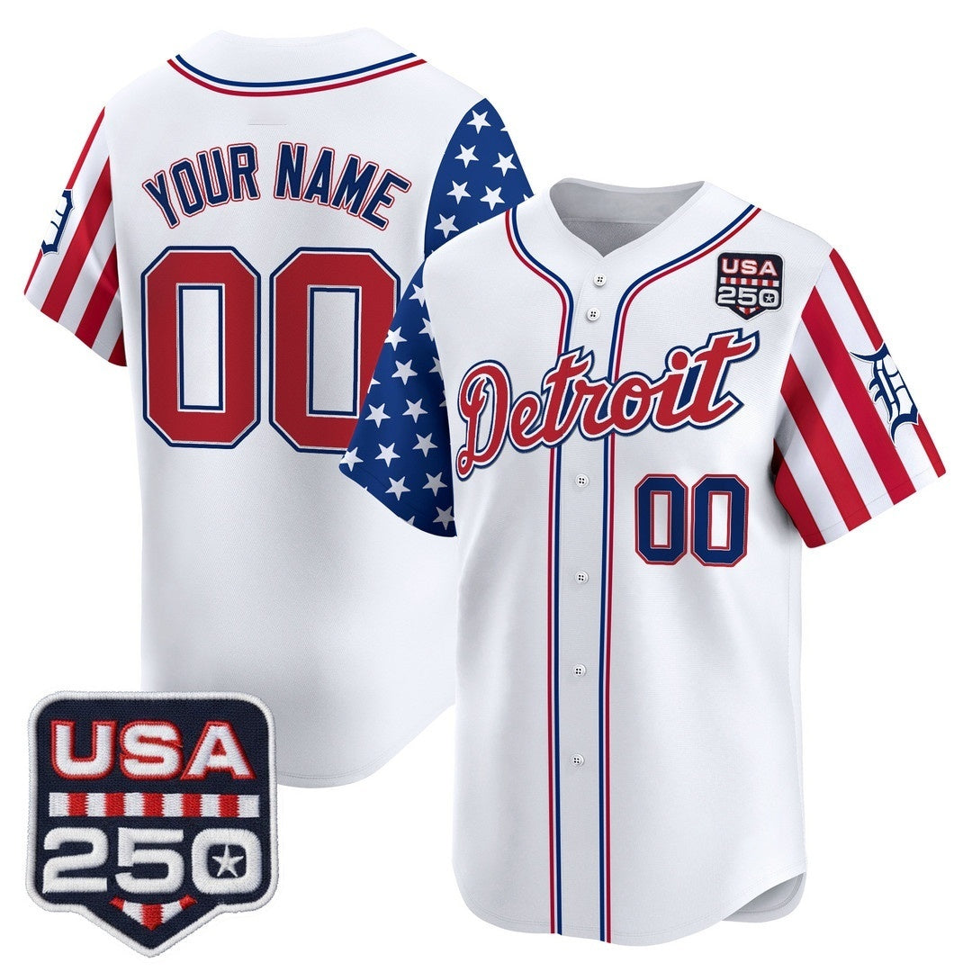 Custom Detroit Tigers America 250 Edition Vapor Premier Limited White Fotopoulosg Stitched Jerseys