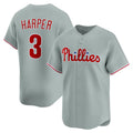 Philadelphia Phillies #3 Bryce Harper Gray Fotopoulosg Road Limited Player Jersey