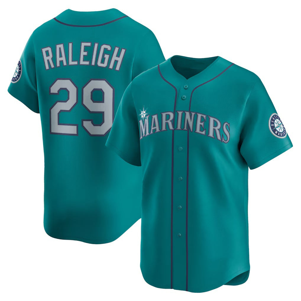 Seattle Mariners #29 Cal Raleigh Teal Fotopoulosg Alternate Limited Jersey