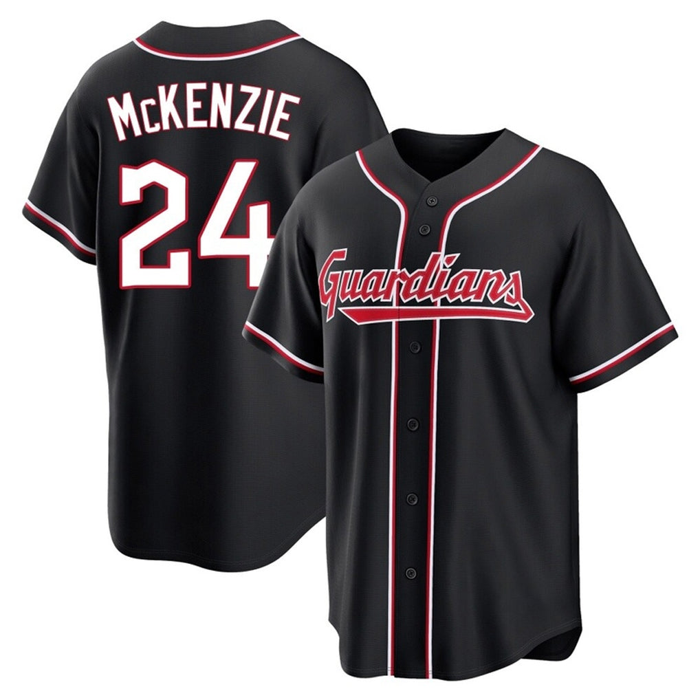 Cleveland Guardians #24 Triston McKenzie Player Black Fotopoulosg Fashion Out Home Game Stitched Jerseys