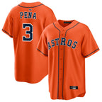 Houston Astros #3 Jeremy Pena Player Orange Fotopoulosg Home Game Stitched Jerseys