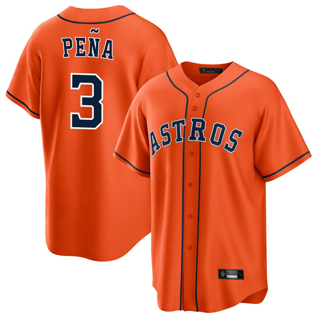 Houston Astros #3 Jeremy Pena Player Orange Fotopoulosg Home Game Stitched Jerseys