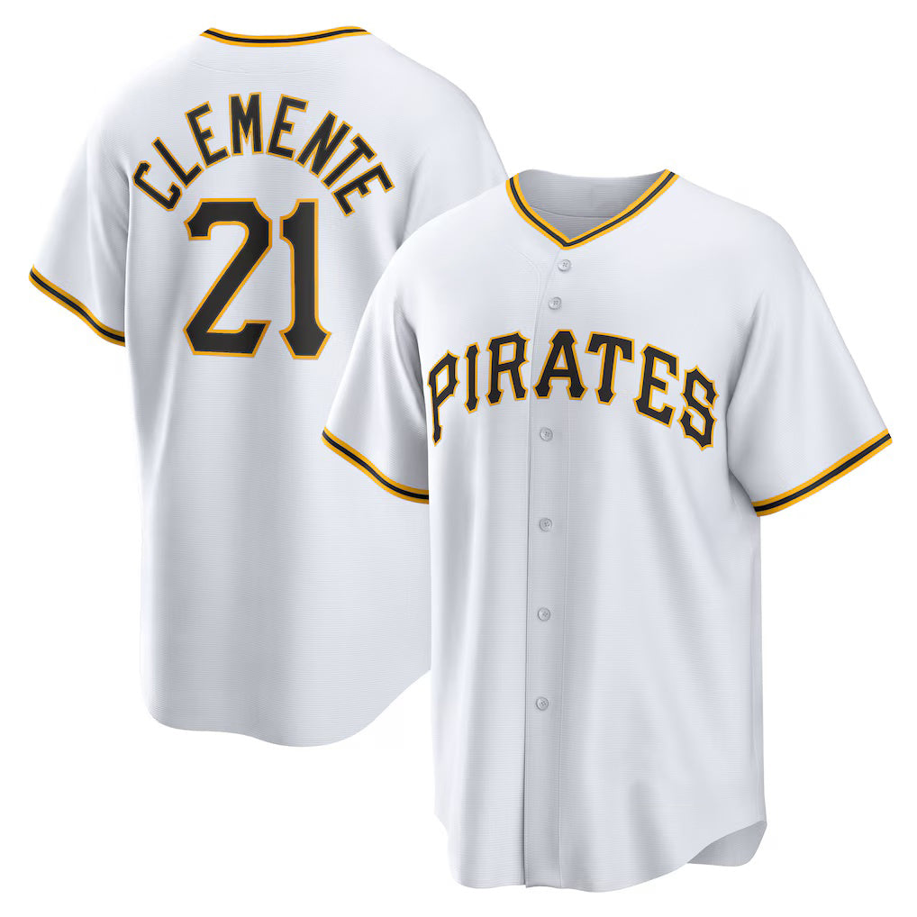 Pittsburgh Pirates #21 Roberto Clemente White Fotopoulosg Home Replica Player Name Jersey