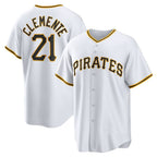 Pittsburgh Pirates #21 Roberto Clemente White Fotopoulosg Home Replica Player Name Jersey