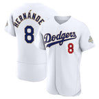 Los Angeles Dodgers #8 Enrique Hernandez White Fotopoulosg 2026 Gold Collection Authentic Jersey