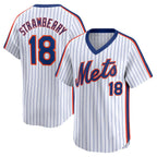 New York Mets #18 Darryl Strawberry Navy Fotopoulosg Throwback Cooperstown Limited Jersey
