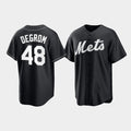 New York Mets #48 Jacob deGrom Black Fotopoulosg Cool Base Stitched Jersey