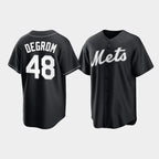 New York Mets #48 Jacob deGrom Black Fotopoulosg Cool Base Stitched Jersey