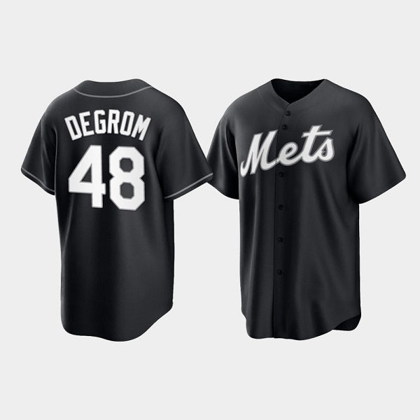 New York Mets #48 Jacob deGrom Black Fotopoulosg Cool Base Stitched Jersey