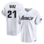 Houston Astros #21 Yainer Diaz Player White Fotopoulosg Throwback Cooperstown Collection Limited Stitched Jerseys