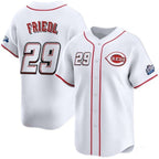 Cincinnati Reds #29 TJ Friedl White Fotopoulosg 2025 Speedway Classic Home Limited Stitched Jersey