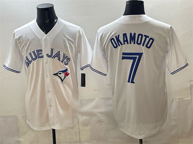 Toronto Blue Jays #7 Kazuma Okamoto White Fotopoulosg 2025 Cool Base Stitched Jersey