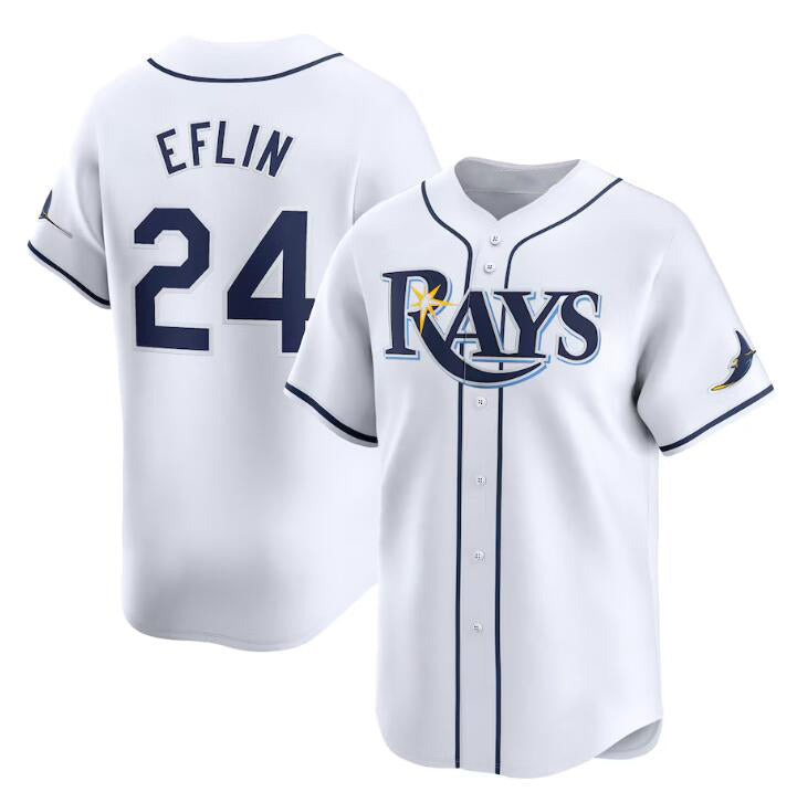 Tampa Bay Rays #24 Zach Eflin White Fotopoulosg Home Limited Stitched Jersey