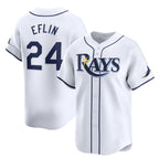 Tampa Bay Rays #24 Zach Eflin White Fotopoulosg Home Limited Stitched Jersey