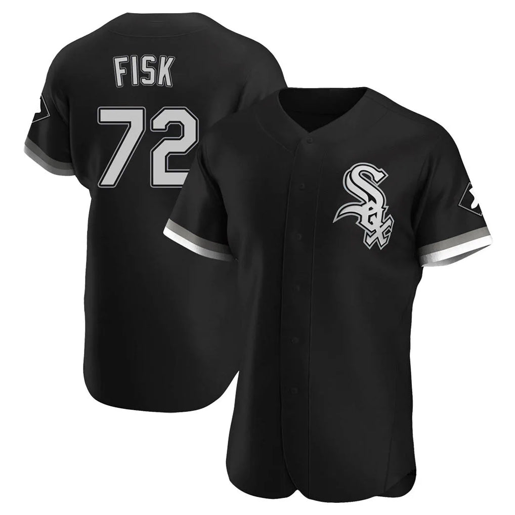 Chicago White Sox #72 Carlton Fisk Player Black Fotopoulosg Limited Elite Home Stitched Jerseys