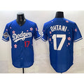 Los Angeles Dodgers #17 Shohei Ohtani Royal Fotopoulosg 2025 World Series Champions Patch Tokyo Series Limited Stitched Jersey