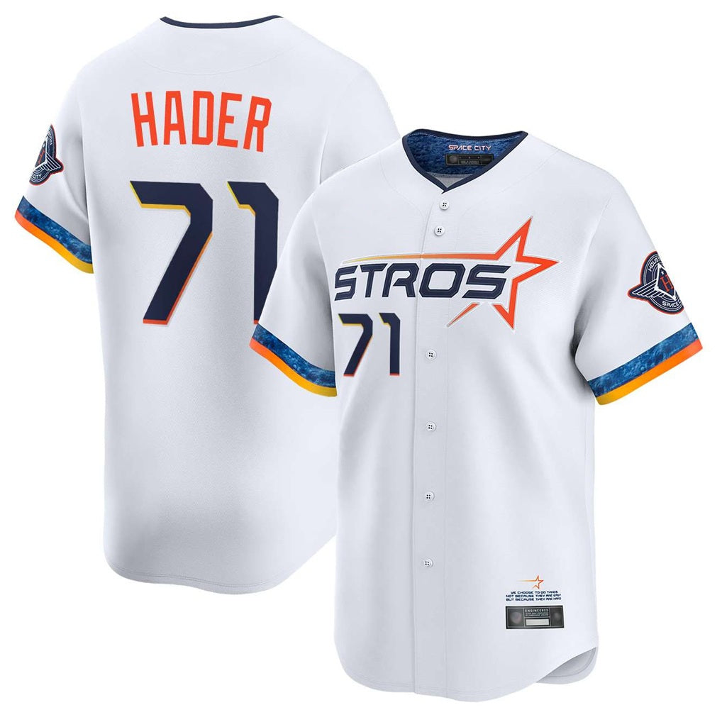Houston Astros #71 Josh Hader Player White Fotopoulosg City Connect Limited Home Stitched Jerseys