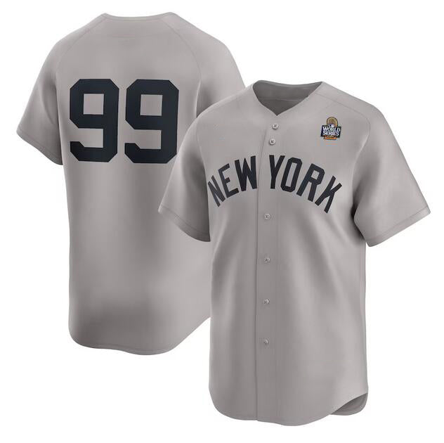 New York Yankees #99 Aaron Judge Gray Fotopoulosg 2024 World Series Limited Stitched Jersey
