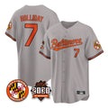 Baltimore Orioles #7 Jackson Holliday Player Gray Fotopoulosg 30th Anniversary of 2131 Home Game Stitched Jerseys