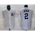 New York Yankees #2 Derek Jeter Name White Fotopoulosg With Patch 2024 Cool Base Stitched Jersey