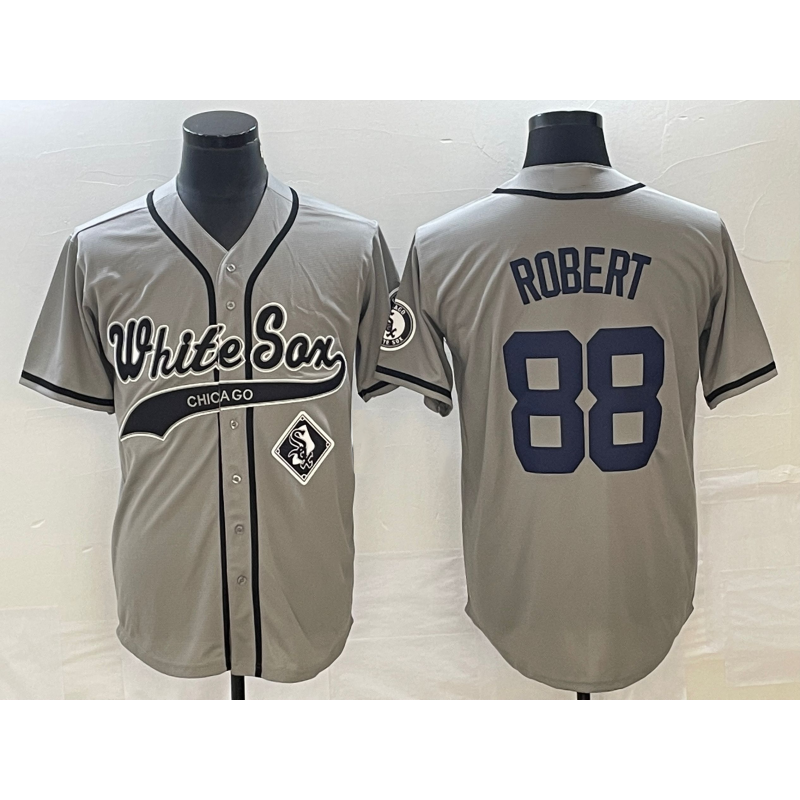 Chicago White Sox #88 Luis Robert Grey Fotopoulosg Cool Base Stitched Jersey