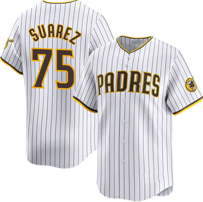 San Diego Padres #75 Robert Suarez White Fotopoulosg 2024 Home Limited Stitched Jersey