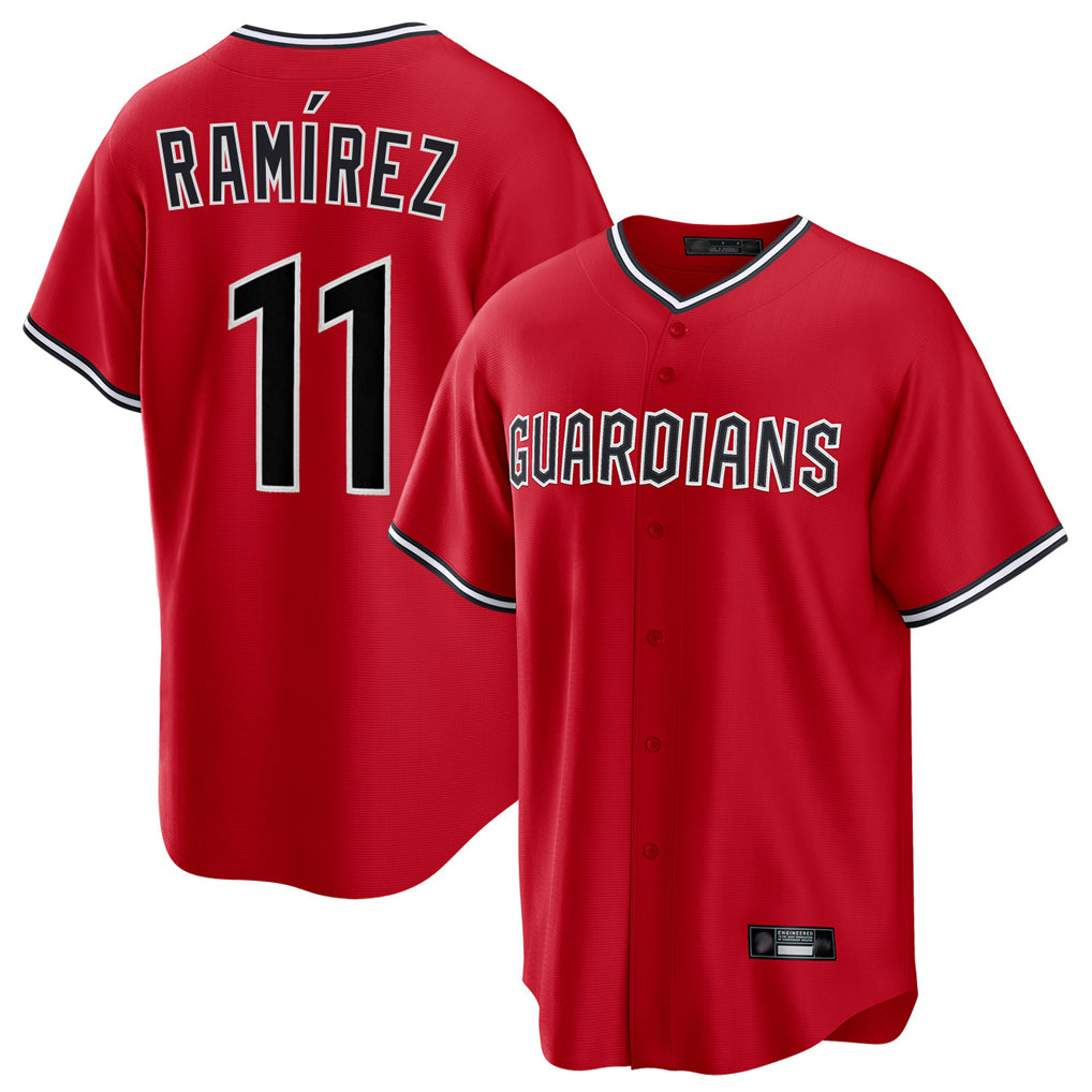 Cleveland Guardians #11 Jose Ramirez Player Red Fotopoulosg Home Game Stitched Jerseys