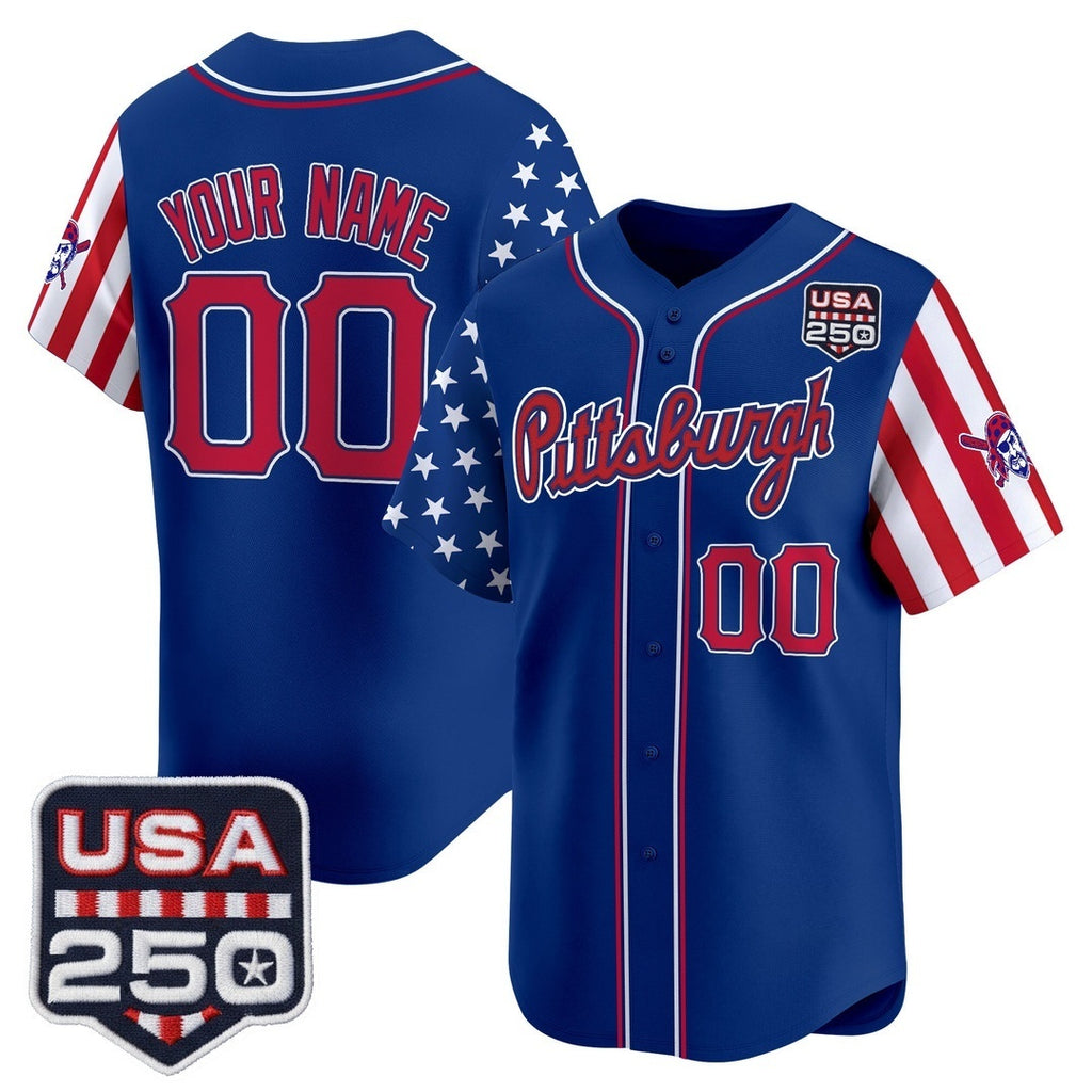 Custom Pittsburgh Pirates America 250 Edition Vapor Premier Limited Royal Fotopoulosg Stitched Jerseys
