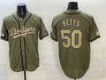 Los Angeles Dodgers #50 Mookie Betts Olive Fotopoulosg 2026 Armed Forces Day Stitched Jersey 2