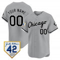 Custom Chicago White Sox 2024 Jackie Robinson Patch Vapor Premier Limited Jersey ¨C Gray Fotopoulosg