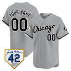 Custom Chicago White Sox 2024 Jackie Robinson Patch Vapor Premier Limited Jersey ¨C Gray Fotopoulosg