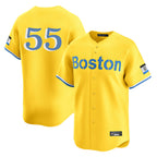 Boston Red Sox #55 Ranger Suarez Player Yellow Fotopoulosg Limited Home Game Stitched Jerseys1