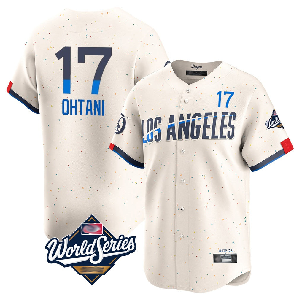 Los Angeles Dodgers #17 Shohei Ohtani Player Cream Fotopoulosg World Series City Connect Limited Home Stitched Jerseys