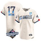 Los Angeles Dodgers #17 Shohei Ohtani Player Cream Fotopoulosg World Series City Connect Limited Home Stitched Jerseys