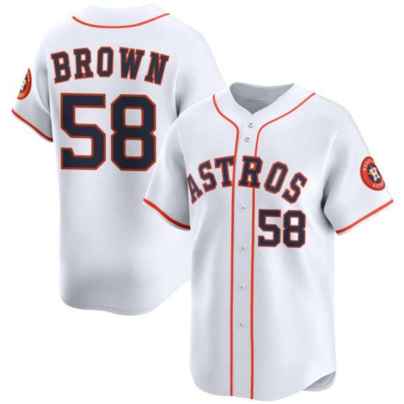 Houston Astros #58 Hunter Brown White Fotopoulosg 2025 Home Limited Stitched Jersey
