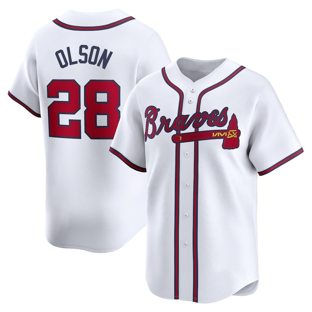 Atlanta Braves #28 Matt Olson White Fotopoulosg Home Limited Player Jersey