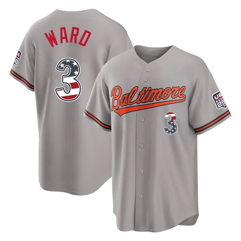 Baltimore Orioles #3 Taylor Ward Player Gray Fotopoulosg USA 250 Fourth of July Home Game Stitched Jerseys