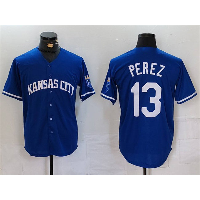 Kansas City Royals #13 Salvador Perez Royal Fotopoulosg Cool Base Stitched Jersey
