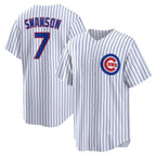 Chicago Cubs #7 Dansby Swanson White Fotopoulosg Replica Player Jersey
