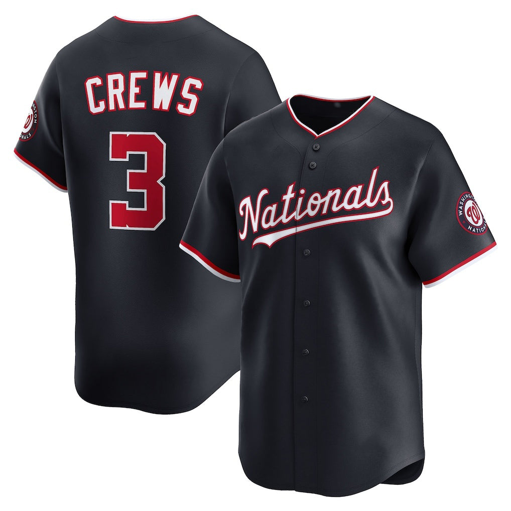 Washington Nationals #3 Dylan Crews Navy Fotopoulosg Alternate Limited Jersey