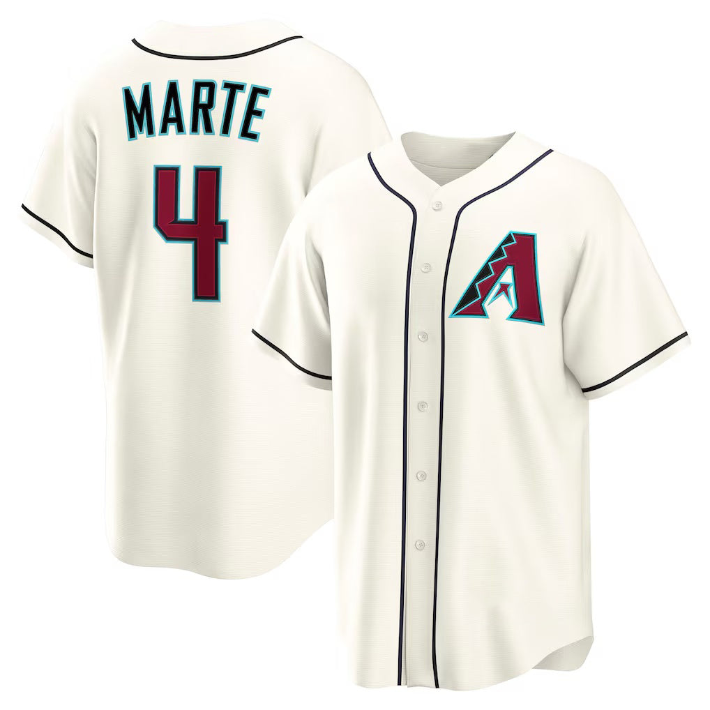 Arizona Diamondbacks #4 Ketel Marte Cream Fotopoulosg Home Replica Jersey
