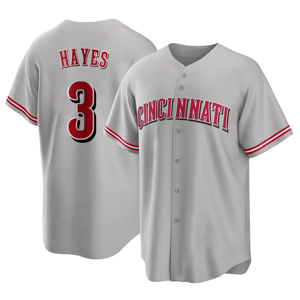 Cincinnati Reds #3 Ke'Bryan Hayes Player Gray Fotopoulosg Home Game Stitched Jerseys